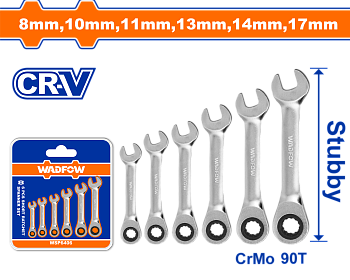 Набор комбинированных ключей с храповиком 6 шт WADFOW WSP6406