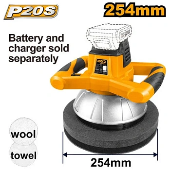 Аккумуляторная полировальная машинаик INGCO INDUSTRIAL COPLI2001