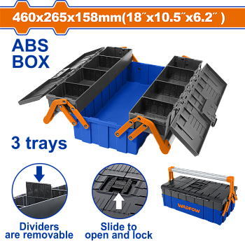 Ящик для инструмента 460х265х158 мм, 30 кг WADFOW WTB4303