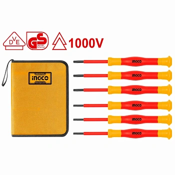 Набор изолированных прецизионных отверток из 6 шт. INGCO INDUSTRIAL HKIPSD0601