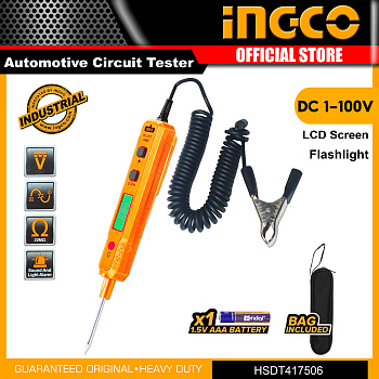 Тестер автомобильных цепей 100В INGCO INDUSTRIAL HSDT417506