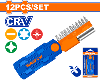 Набор бит с держателем 12 шт WADFOW WBS2601