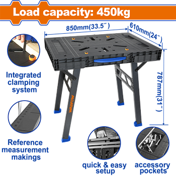 Универсальный рабочий стол 850х610х787 мм WADFOW WWE1535