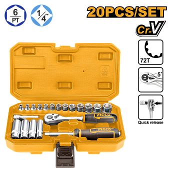 Набор инструмента для авто INGCO HKTS14201 INDUSTRIAL 20 предметов