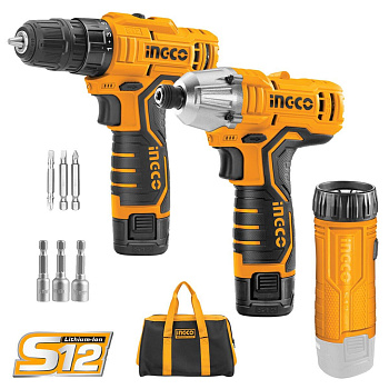 Аккумуляторный беспроводной комбинированный набор из 3 предметов INGCO CKLI1203