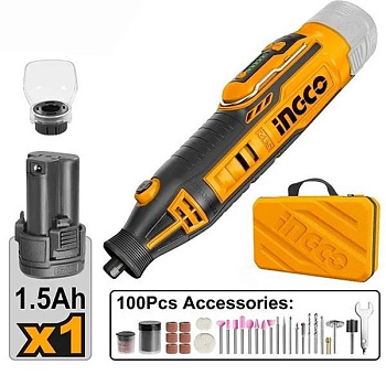 Аккумуляторная шлифовальная машина гравер INGCO CMGLI12011