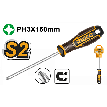 Отвертка крестовая PH3x150 (12/144) INGCO HSDPH3150 INDUSTRIAL
