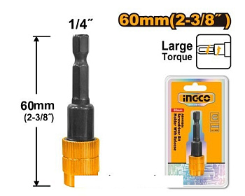 Держатель для бит с фиксатором 60 мм INGCO ABH40606